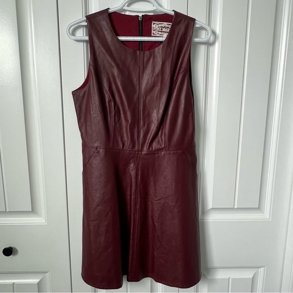 Pink Martini Dresses & Skirts - Faux Leather Maroon Pink Martini Dress Size Small in excellent condition.